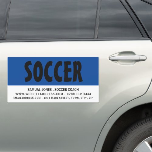 Modern Bold Soccer PlayerCoachRef Car Magnet