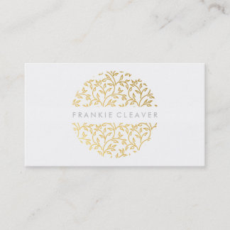 MODERN BOLD SPOT floral pattern gold hand drawn Business Card