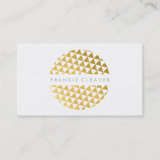 MODERN BOLD SPOT geo triangle pattern gold foil Business Card