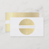 MODERN BOLD SPOT simple smart gold foil sunburst Business Card (Front/Back)