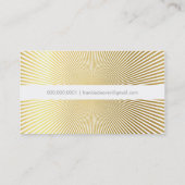 MODERN BOLD SPOT simple smart gold foil sunburst Business Card (Back)