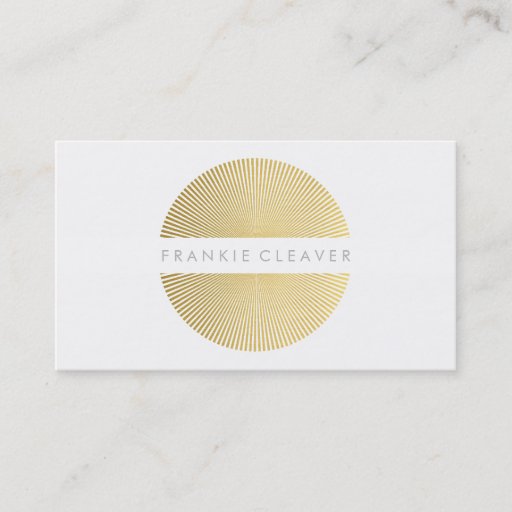 Customizable MODERN BOLD SPOT simple smart gold foil sunburst Business Cards