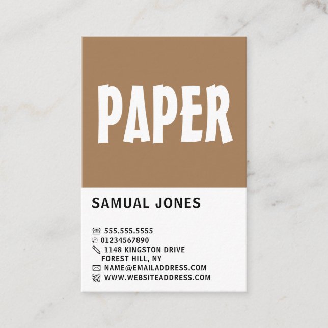 Modern Bold, Stationery & Office Supplies Business Card (Front)