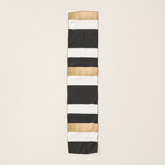 Modern Bold Striped Chiffon Scarf (Front)