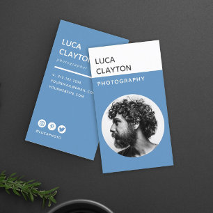 Modern Bold Stylish Typography Photographer Business Card