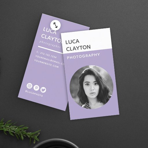 Customizable Modern Bold Stylish Typography Photographer Business Card
