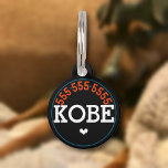 Modern Bold Teal Rust Black Pet ID Tag<br><div class="desc">Modern and bold dog tag for dog with SHORT NAME. All text and colors can be changed to suit your dog's style.</div>
