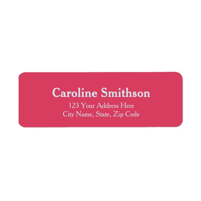 Modern Bold Template Pink-Red & Light Blue Address Label (Front)