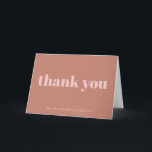 Modern Bold Terracotta Personalized Bat Mitzvah  Letterpress Thank You Card<br><div class="desc">Personalized Modern Bold Typography Terracotta Pink Bat Mitzvah Thank You Card</div>