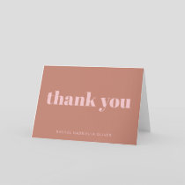Modern Bold Terracotta Personalized Bat Mitzvah  Letterpress Thank You Card