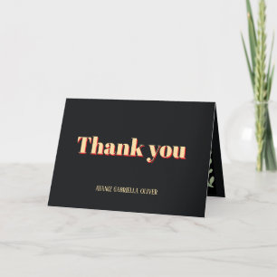 Modern Bold Terracotta Personalized Bat Mitzvah Thank You Card