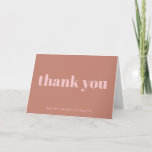 Modern Bold Terracotta Personalized Bat Mitzvah  Thank You Card<br><div class="desc">Personalized Modern Bold Typography Terracotta Pink Bat Mitzvah Thank You Card</div>