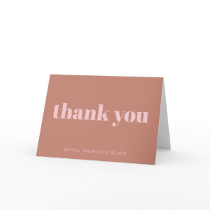 Modern Bold Terracotta Personalized Bat Mitzvah  Thank You Card