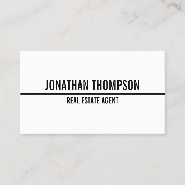 Modern Bold Text Black and White Business Card (Front)