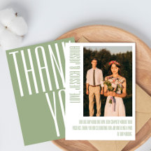 Modern Bold Thankyou Typography Sage Green Photo