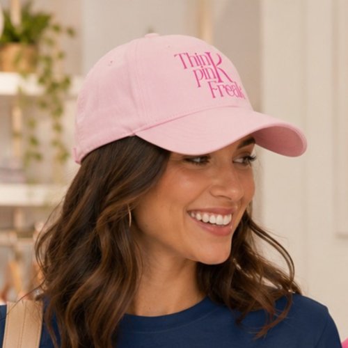 Modern Bold Think Pink Freak Typography Hat