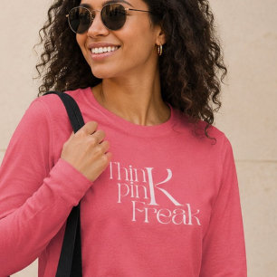 Modern Bold Think Pink Freak Typography Tri-Blend Shirt