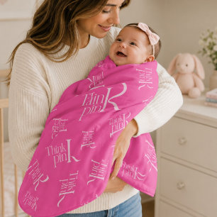 Modern Bold Think Pink Typographic Logo Baby Blanket