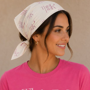 Modern Bold Think Pink Typographic Logo Bandana