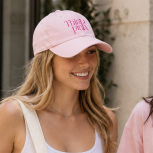 Modern Bold Think Pink Typographic Logo Hat