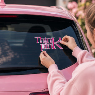 Modern Bold Think Pink Typographic Logo Sticker