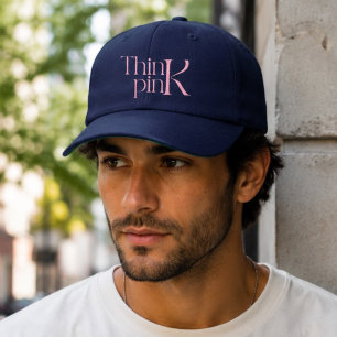 Modern Bold Think Pink Typographic Logo Visor