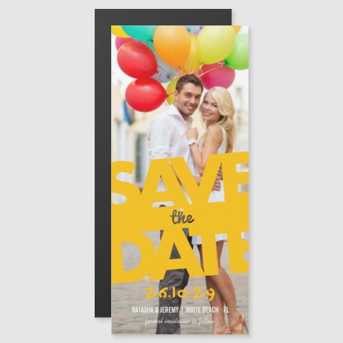 Modern Bold Tilt Save The Date Photo Magnet Card