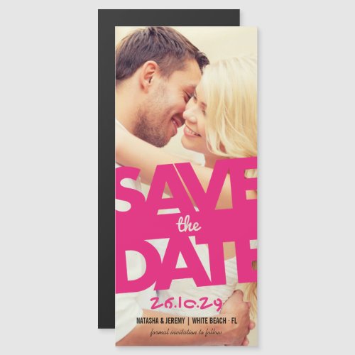 Modern Bold Tilt Save The Date Photo Magnet Card