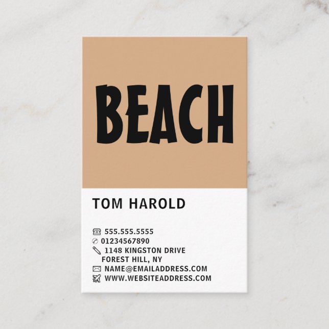 Modern Bold, Travel Agent Business Card (Front)