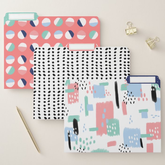 Modern Bold Trendy Abstract Artistic Geometrical File Folder | Zazzle.com
