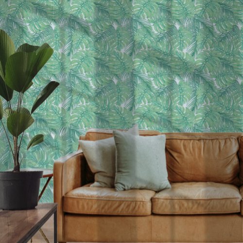 Modern Bold Tropical Palm Leaf Pattern Wallpaper