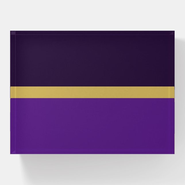Modern Bold Two Tone Purple Banded Color Block Paperweight (Front)