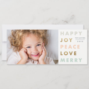 Modern Bold Type Photo Christmas Holiday Card
