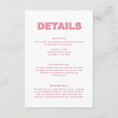 Modern Bold Type Text Details Enclosure Card