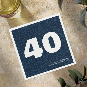 Modern Bold Typography 40th Birthday Party Napkins