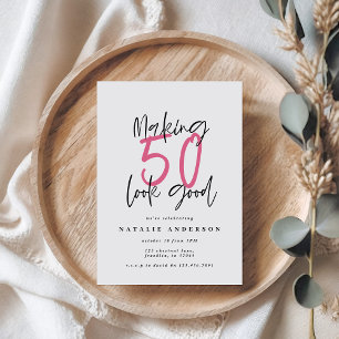 Modern bold typography 50th birthday party