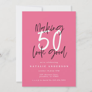 Modern bold typography 50th birthday party