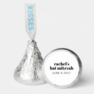 Modern Bold Typography Black and White Bat Mitzvah Hershey®'s Kisses®
