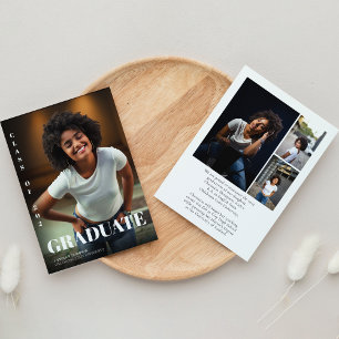 Modern Bold Typography Black and White Graduation Announcement