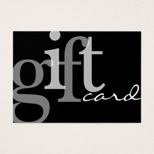 Modern Bold Typography Black White Gift Card | Zazzle.com