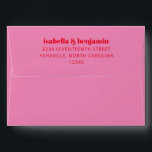 Modern Bold Typography Bright Pink and Red Wedding Envelope<br><div class="desc">Modern Bold Typography Bright Pink and Red Wedding Matching Envelope</div>