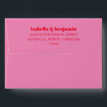 Modern Bold Typography Bright Pink and Red Wedding Envelope<br><div class="desc">Modern Bold Typography Bright Pink and Red Wedding Matching Envelope</div>