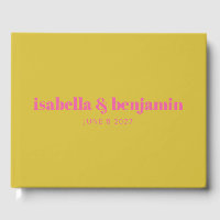 Modern Bold Typography Bright Pink Yellow Wedding