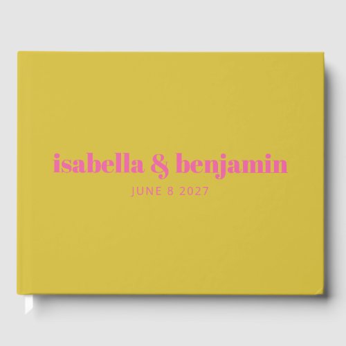 Modern Bold Typography Bright Pink Yellow Wedding