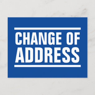 Modern bold typography change of address moving postcard