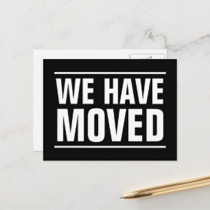Modern bold typography change of address moving postcard
