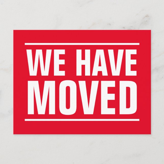 Modern bold typography change of address moving postcard (Front)