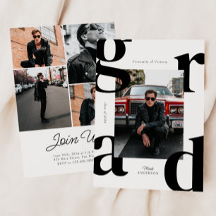 Modern & Bold Typography Class of 2024 Graduation Invitation