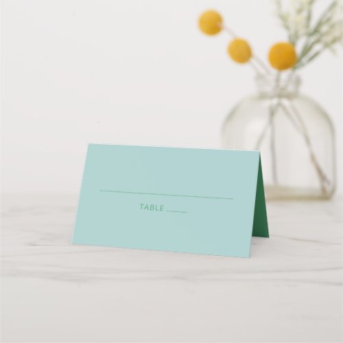 Modern Bold Typography Colorful Blue Green Table Place Card