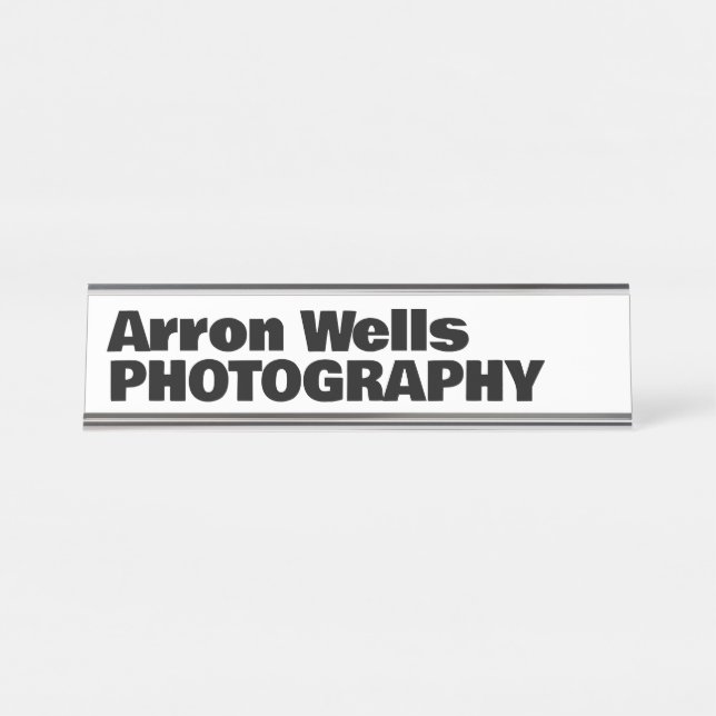 Modern Bold Typography  Desk Name Plate (Front)